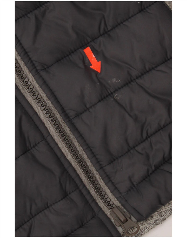 Jaqueta acolchoada com capuz masculina Superdry UK 36 poliéster preto pequeno Colourblock