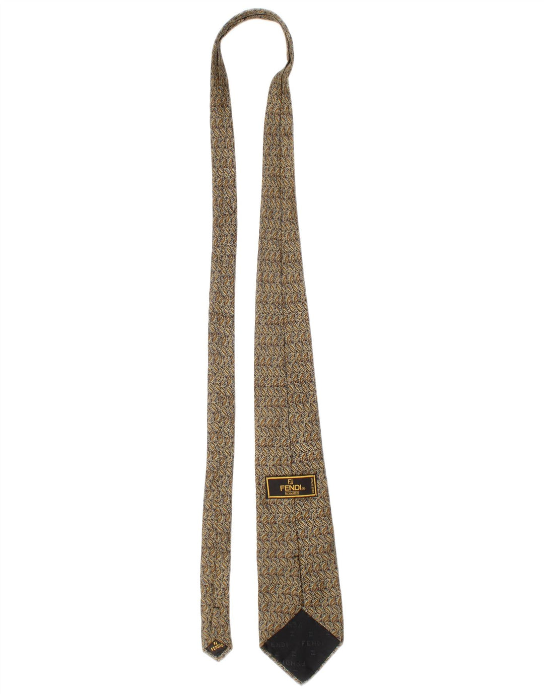 Gravata masculina Fendi tamanho único bege paisley seda