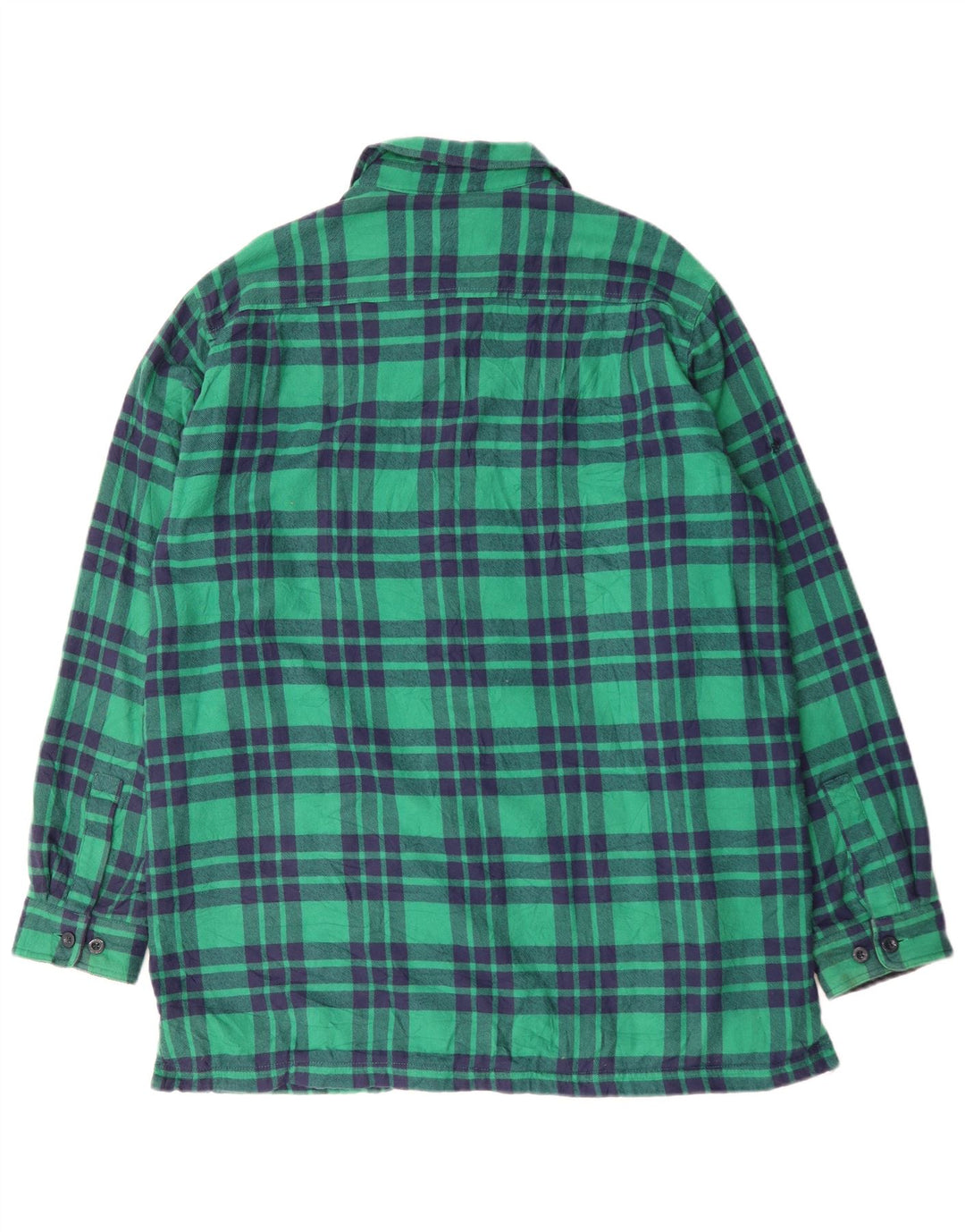 L.L.Bean Camisa masculina alta de flanela de lenhador grande algodão xadrez verde