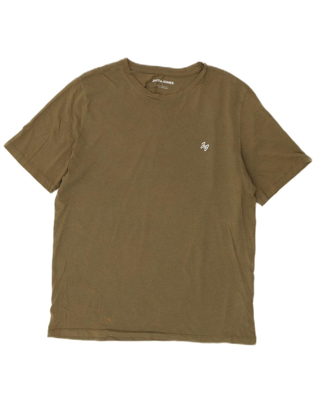 Camiseta masculina Jack & Jones grande algodão cáqui
