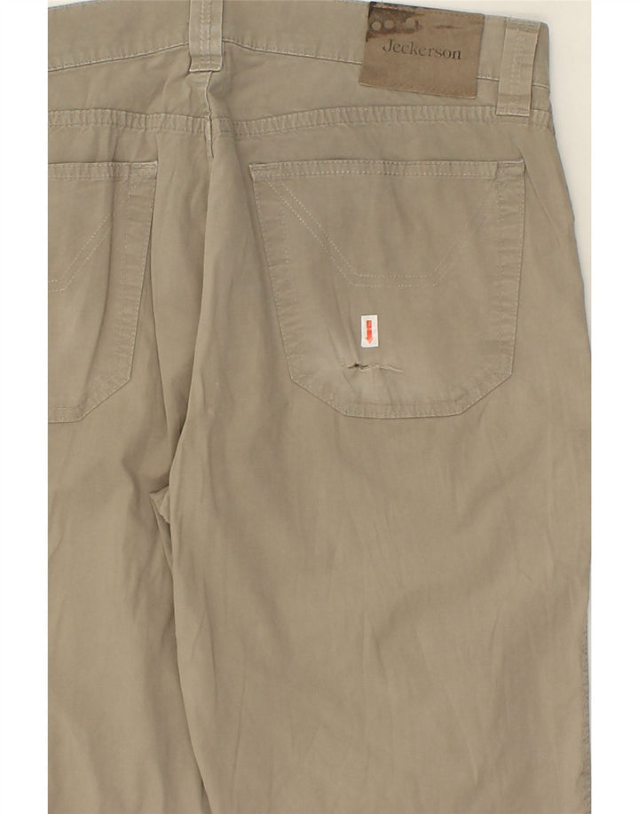 JECKERSON Mens Slim Fit Casual Trousers W33 L33 Beige Cotton Vintage Jeckerson and Second-Hand Jeckerson from Messina Hembry 