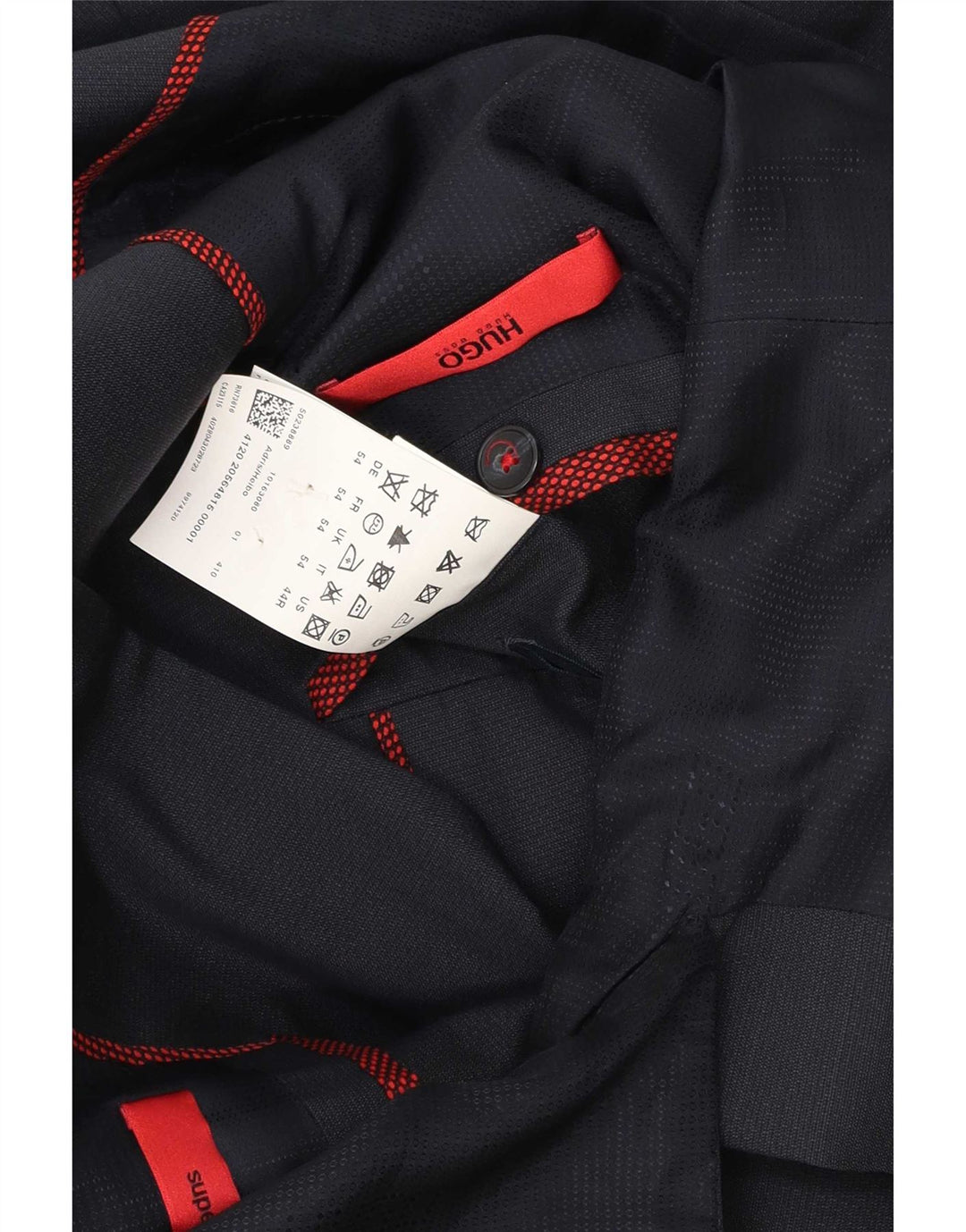 Jaqueta blazer masculina Hugo Boss com 2 botões Reino Unido 54 2XL lã azul marinho