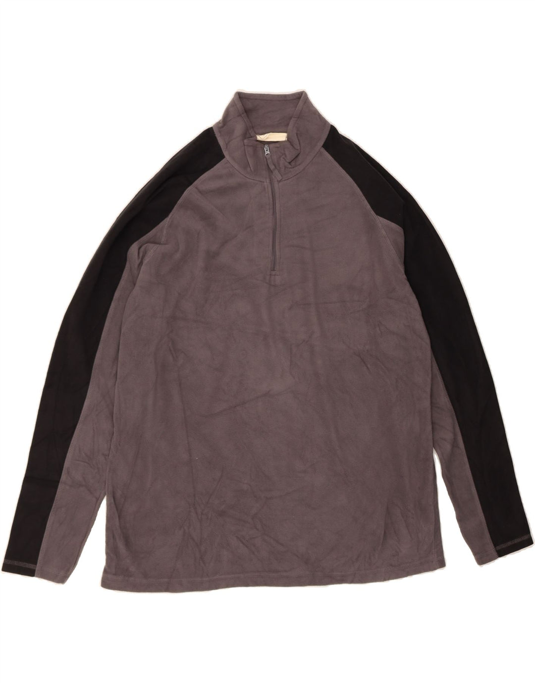 MOUNTAIN WAREHOUSE Mens Zip Neck Fleece Jumper XL Grey Colourblock Vintage Mountain Warehouse and Second-Hand Mountain Warehouse from Messina Hembry 