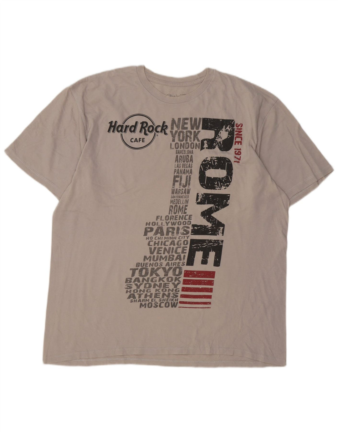 Camiseta masculina Hard Rock Cafe Rome Graphic Top XL algodão cinza