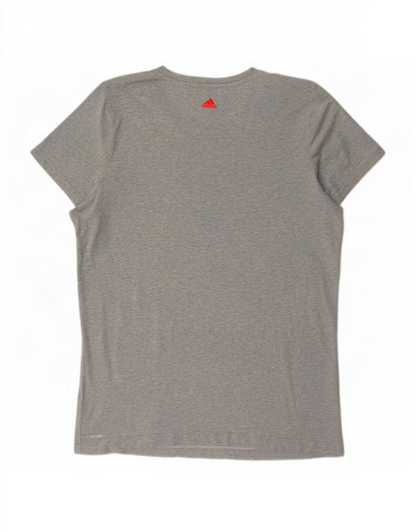 Adidas Camiseta Feminina Graphic Top UK 18 XL Cinza Algodão