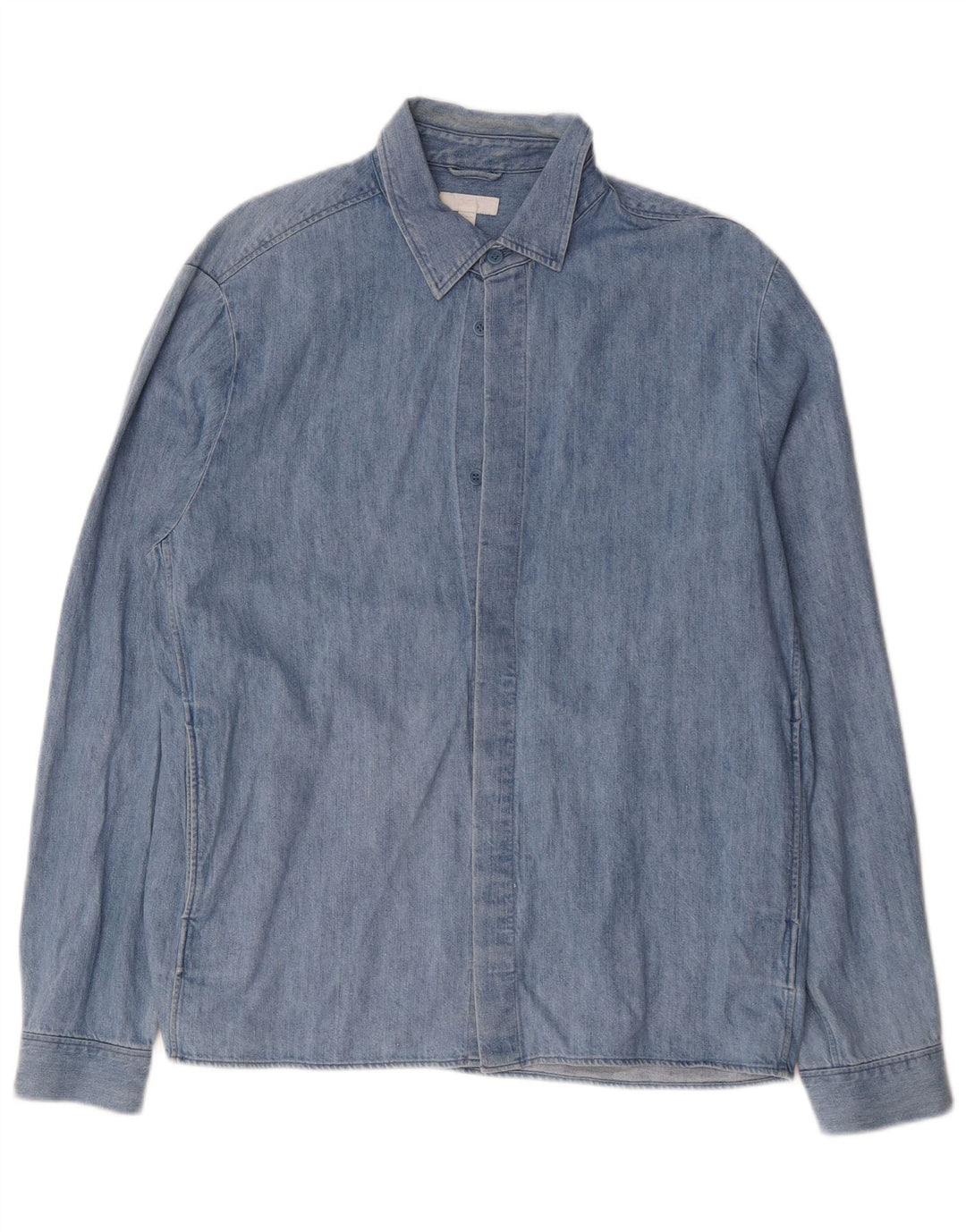 Camisa jeans masculina Cos grande algodão azul