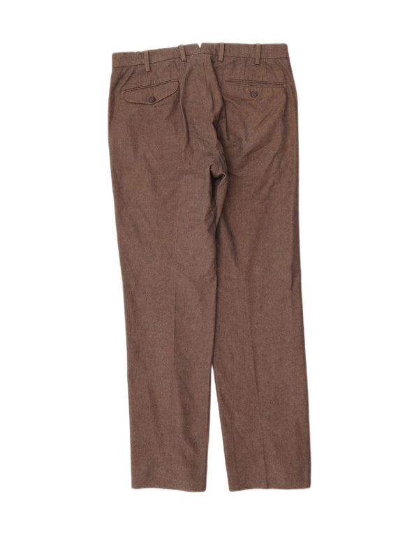 Calça masculina Massimo Dutti EU 40 Médio W31 L31 Marrom Espinha de peixe