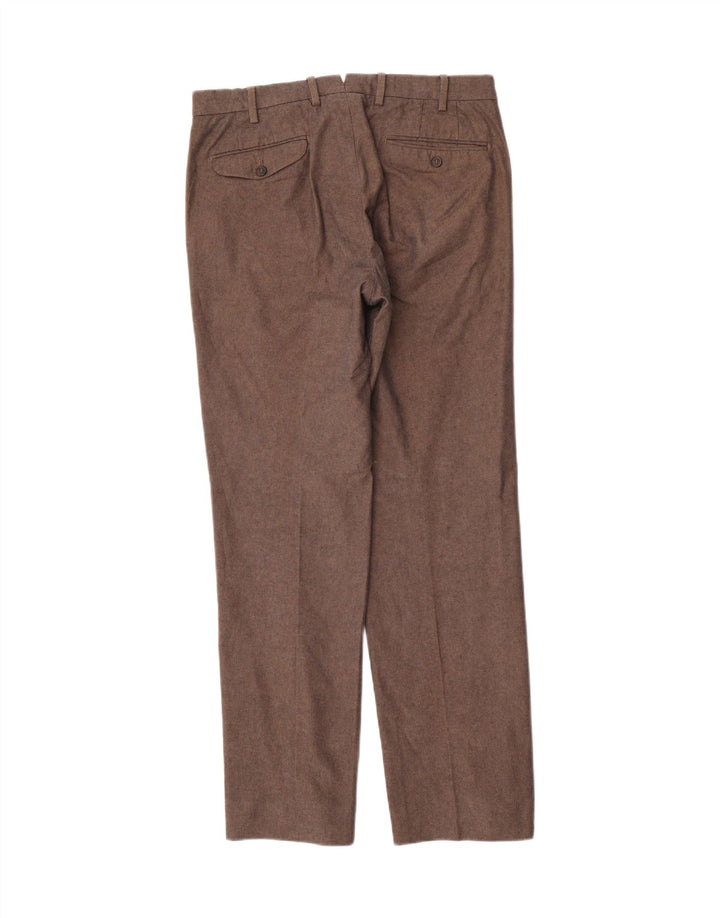Calça masculina Massimo Dutti EU 40 Médio W31 L31 Marrom Espinha de peixe