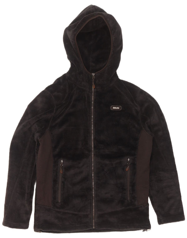 Jaqueta de lã com capuz masculina Brugi UK 40 grande poliéster preto Colourblock