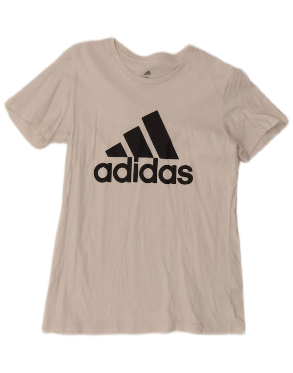 Camiseta Adidas Feminina Manga Curta Gráfica Top UK 12/14 Médio Branco Esportes