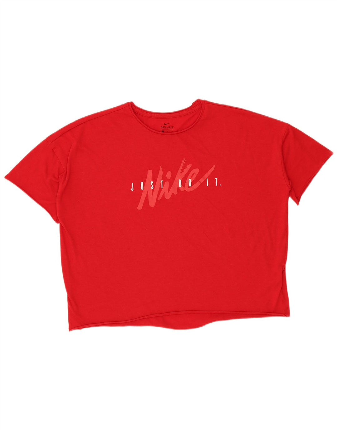 Camiseta Nike Feminina Dri Fit Crop Oversized Graphic Top UK 14 Médio Vermelho