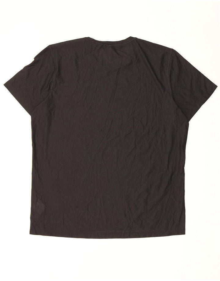 Adidas Mens Running T-Shirt Top Grande Poliéster Preto