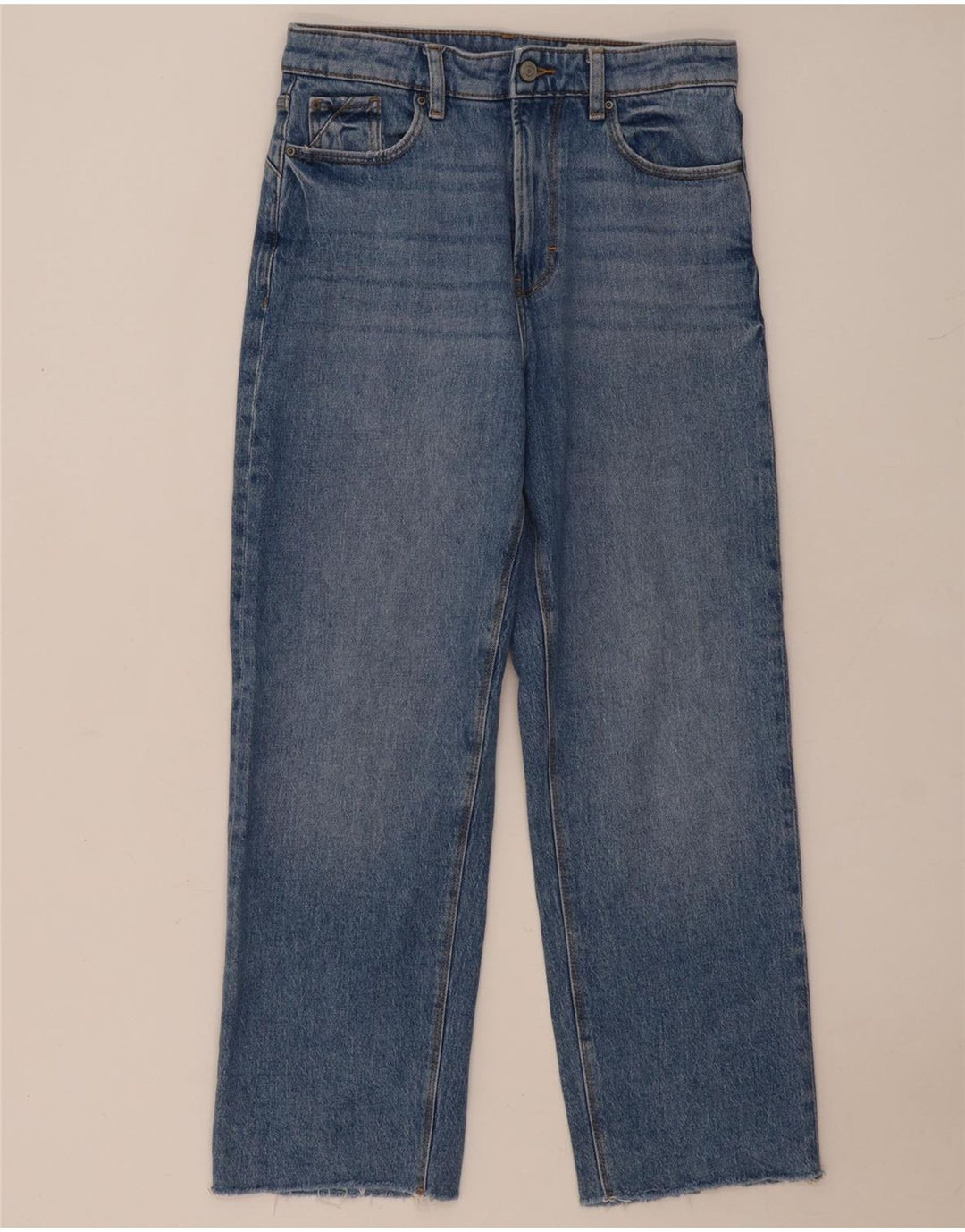 Calça jeans reta feminina ESPRIT W26 L26 algodão azul