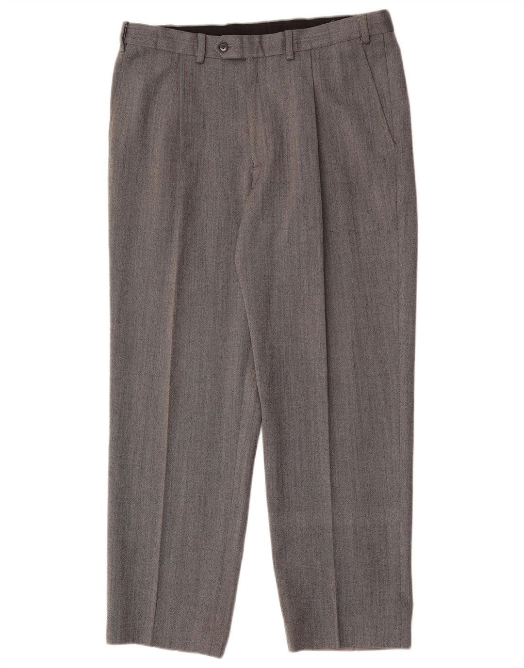 Calça masculina Marks & Spencer Performance Straight Suit W34 L29 Lã Cinza
