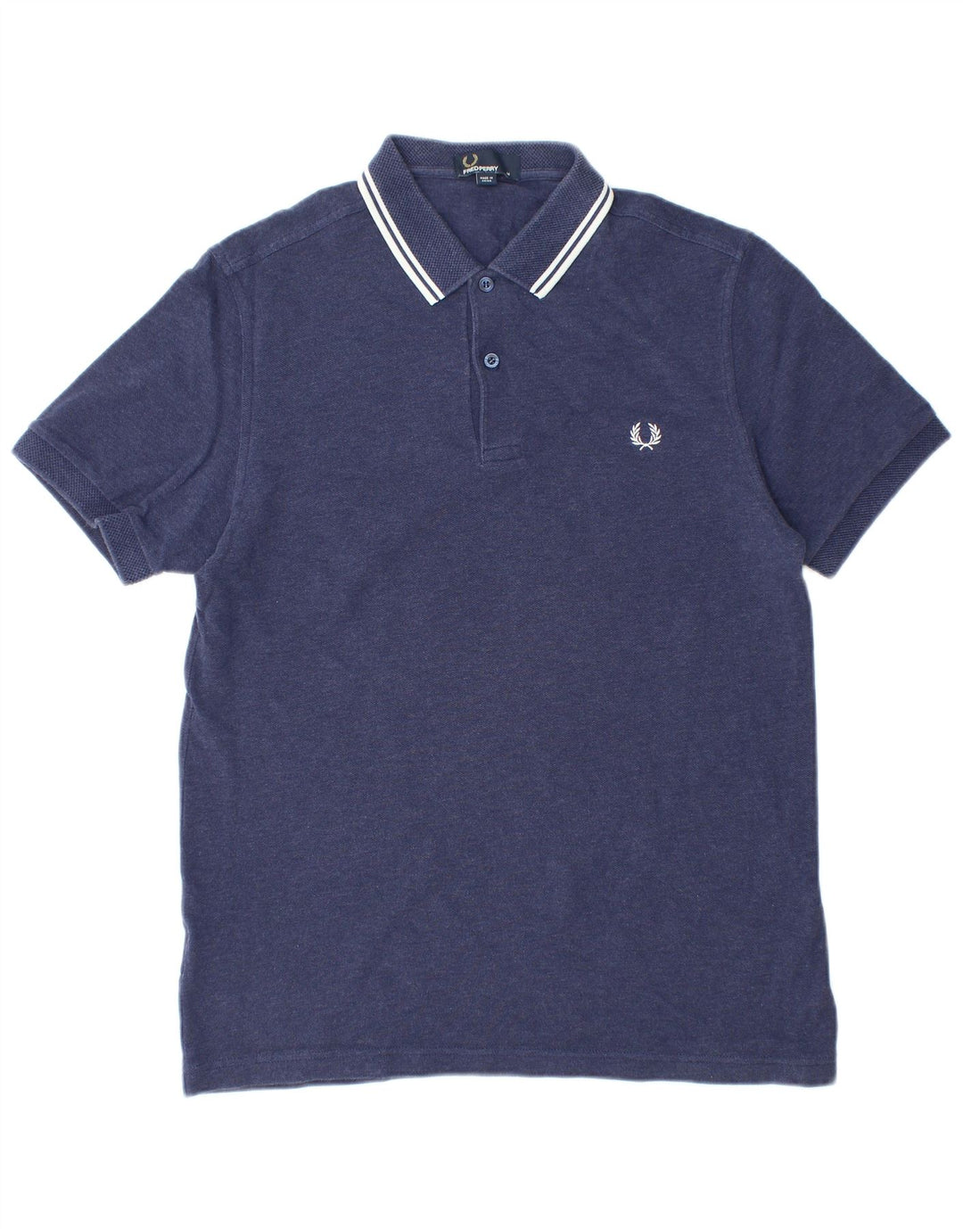 Camisa polo masculina FRED PERRY de algodão azul marinho médio