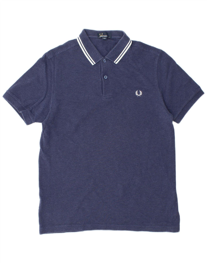 Camisa polo masculina FRED PERRY de algodão azul marinho médio