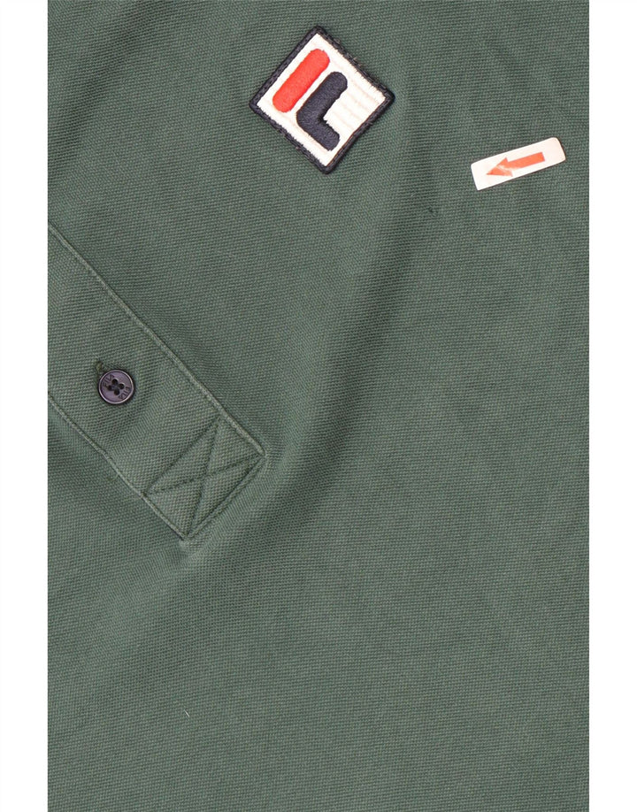 Camisa polo masculina Fila grande algodão colorblock verde