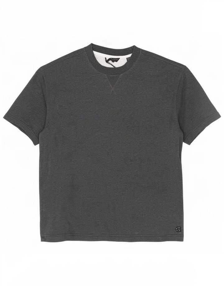 Moletom masculino Ted Baker de manga curta com ajuste solto tamanho 2 pequeno cinza