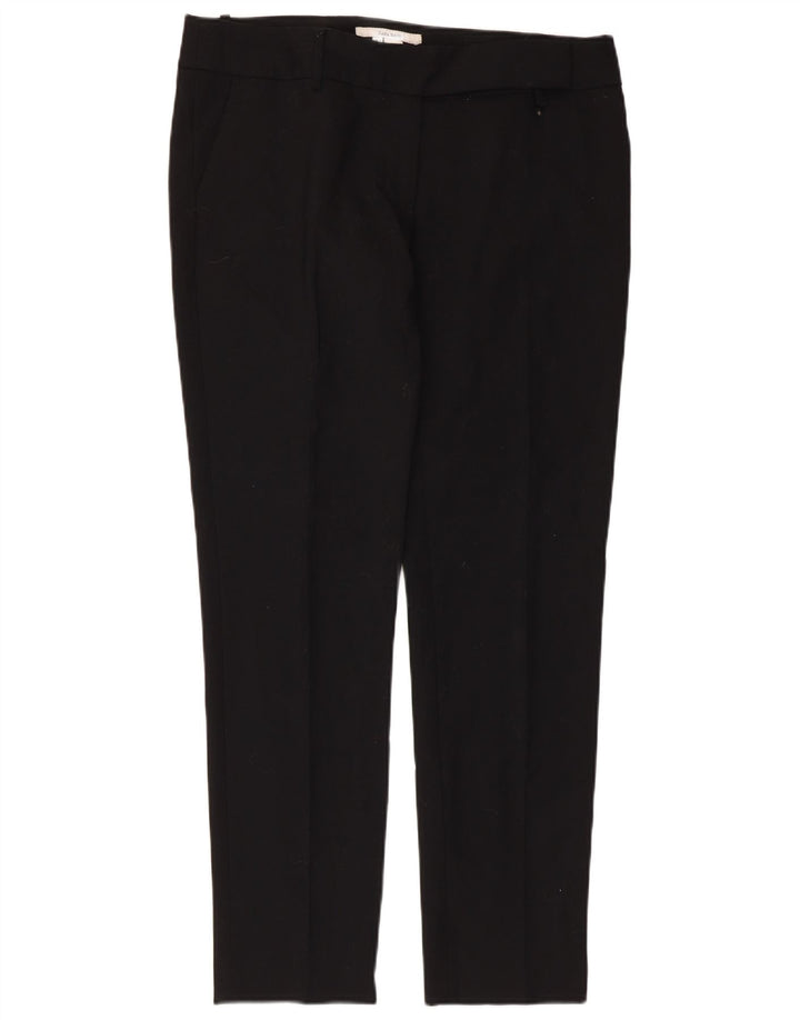 Zara Calça Chino Feminina Slim EU 42 Grande W32 L30 Poliéster Preto