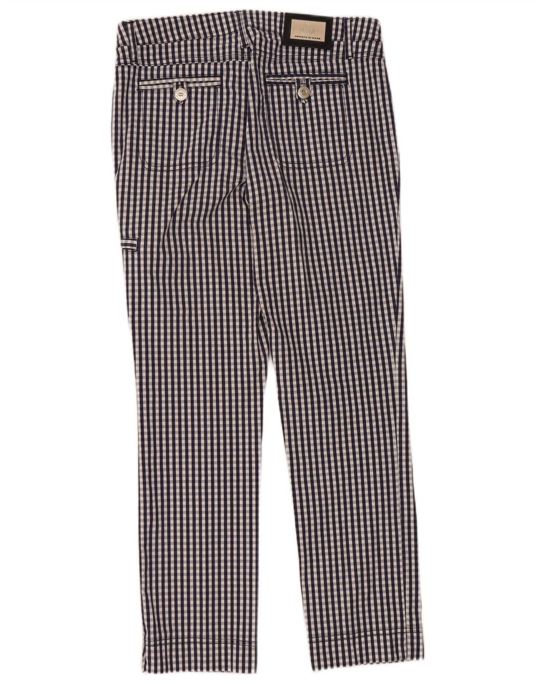 Calça Chino Feminina Armata Di Mare IT 42 Médio W30 L27 Azul Marinho Gingham