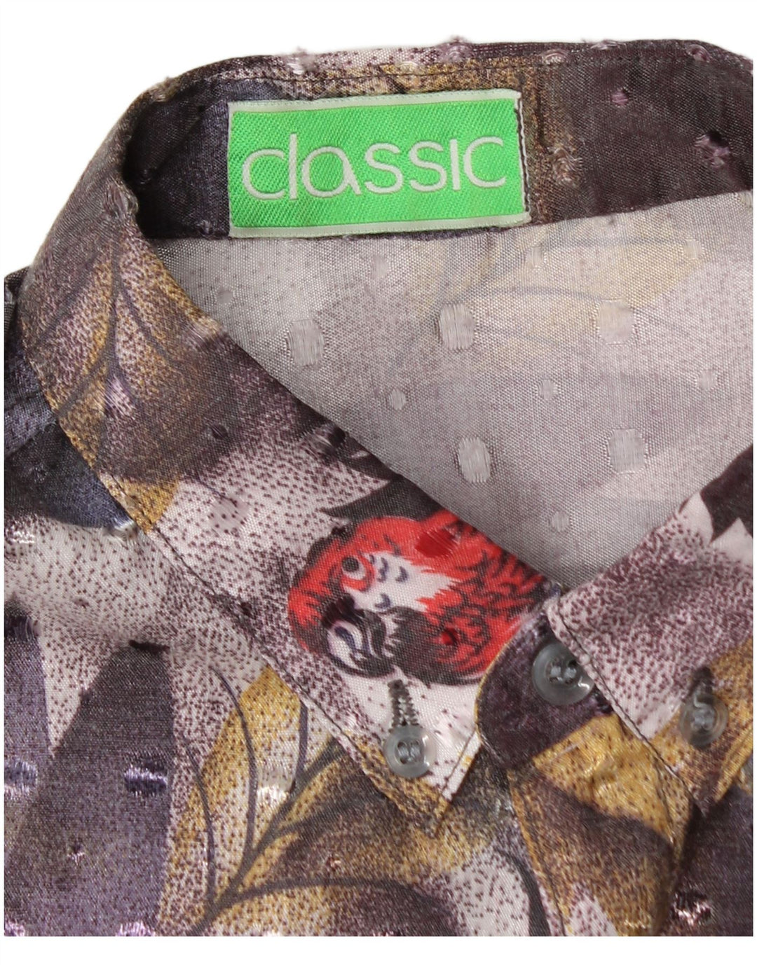 Camisa masculina vintage de manga curta grande multicolorida