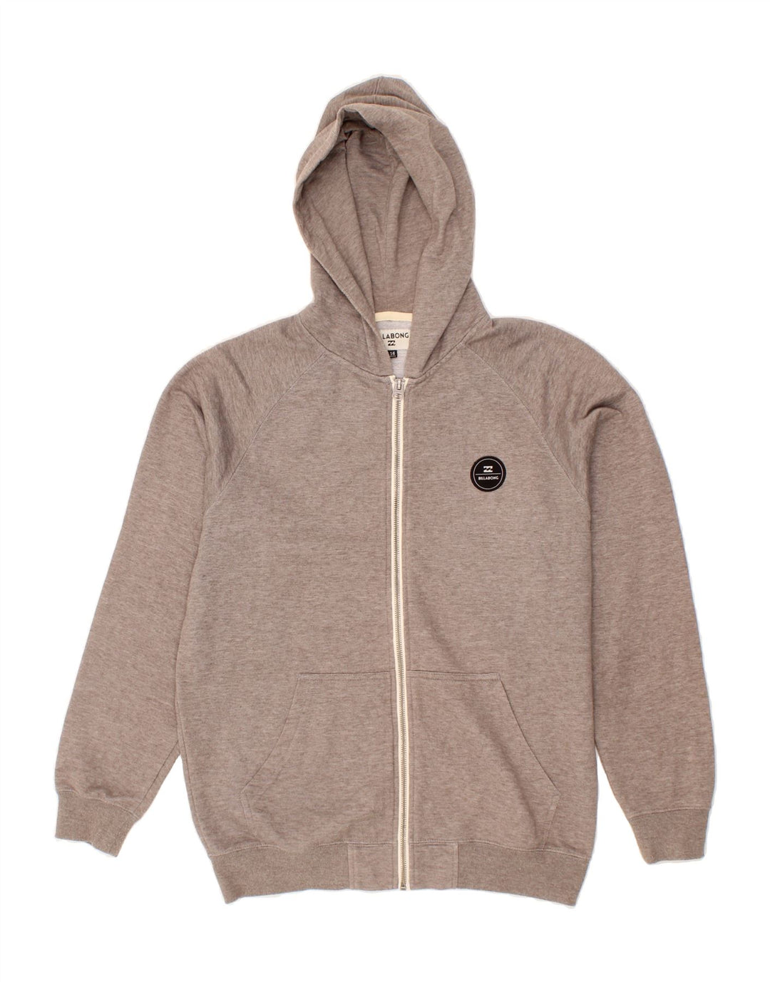 BILLABONG Boys Zip Hoodie Sweater 15-16 Years Grey Cotton Vintage Billabong and Second-Hand Billabong from Messina Hembry 