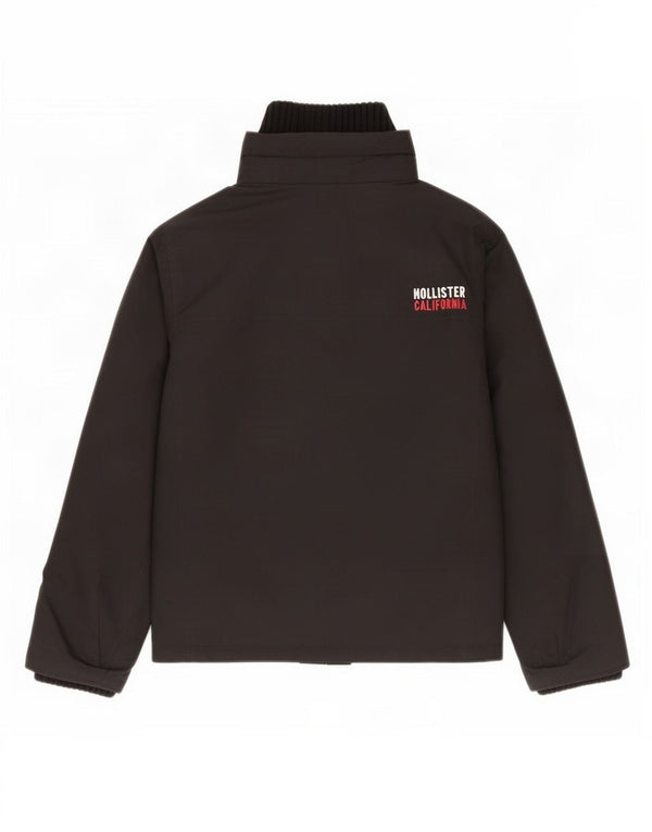 Jaqueta corta-vento masculina Hollister UK 36 poliéster preto pequeno