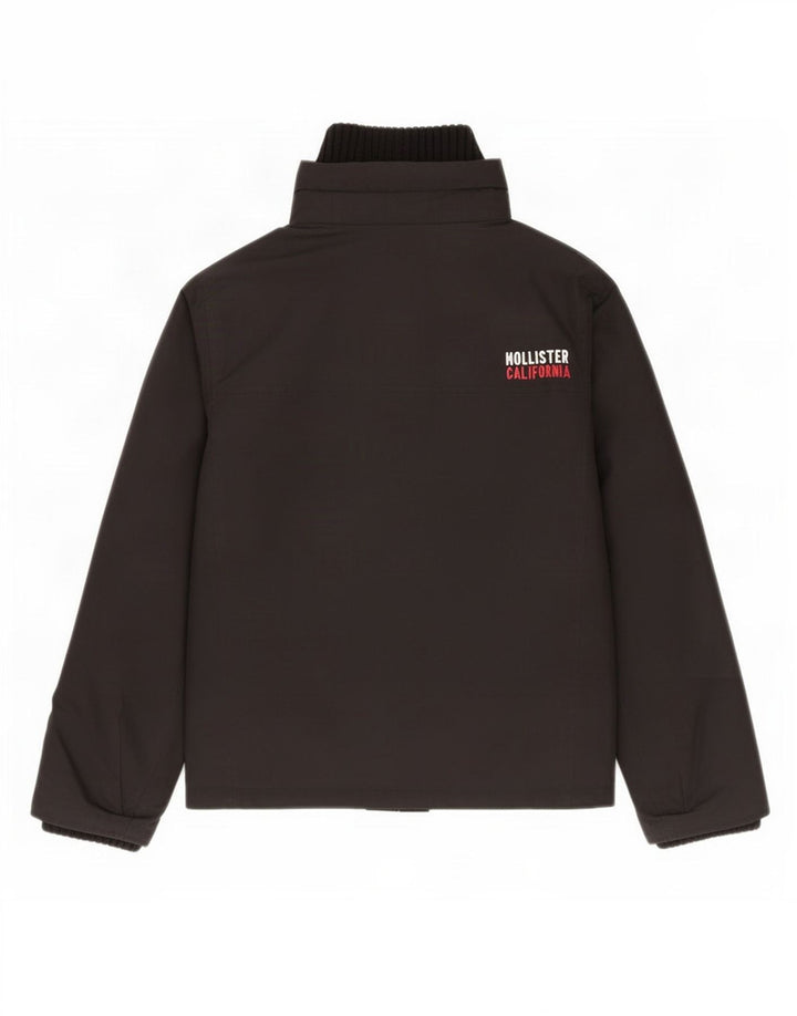 Jaqueta corta-vento masculina Hollister UK 36 poliéster preto pequeno