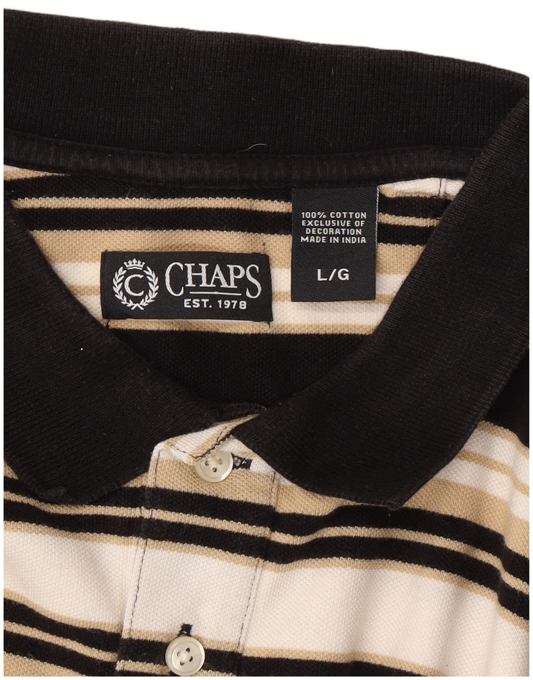 Camisa polo masculina CHAPS grande algodão listrado multicolorido