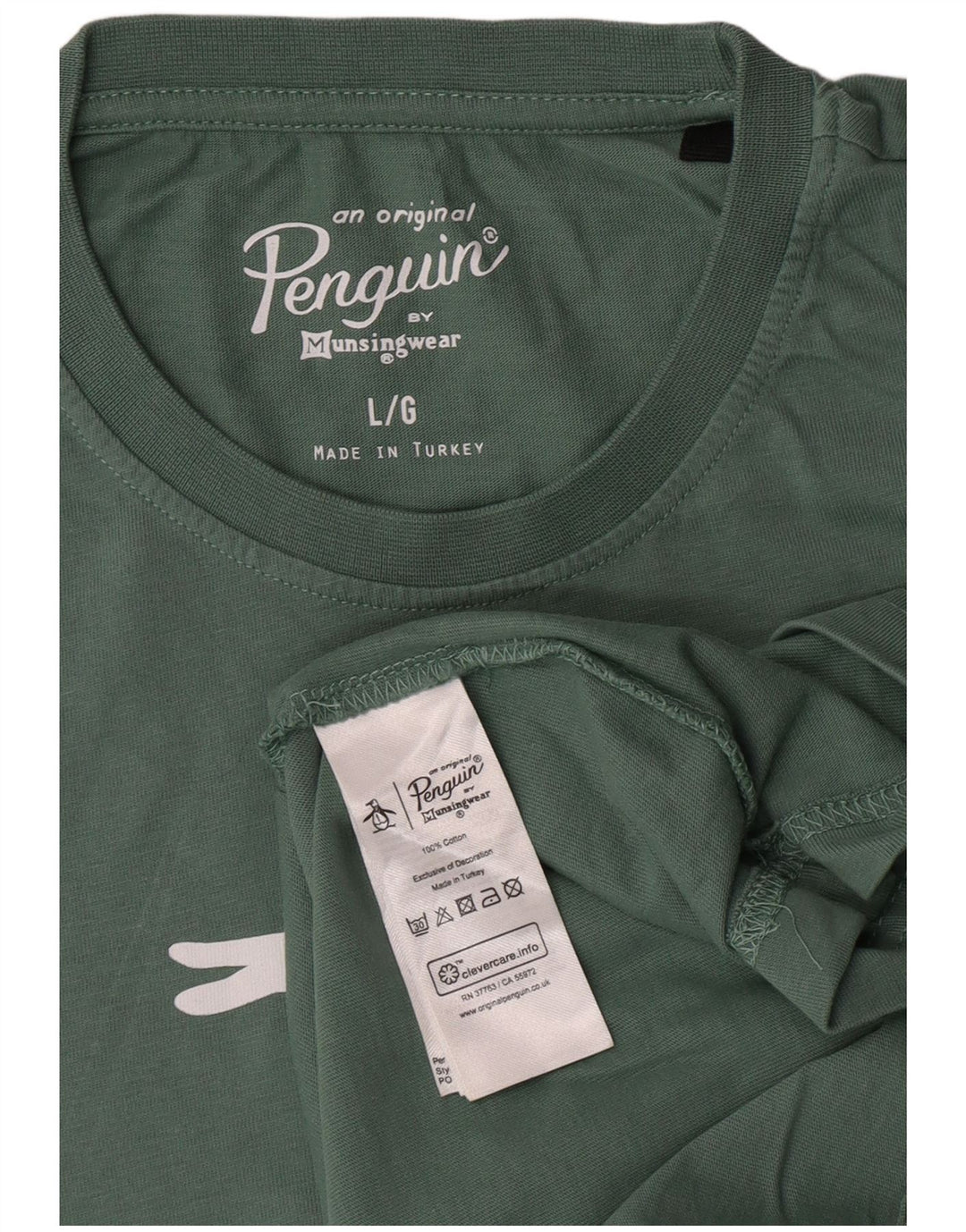 Camiseta gráfica masculina Penguin Top grande de algodão verde