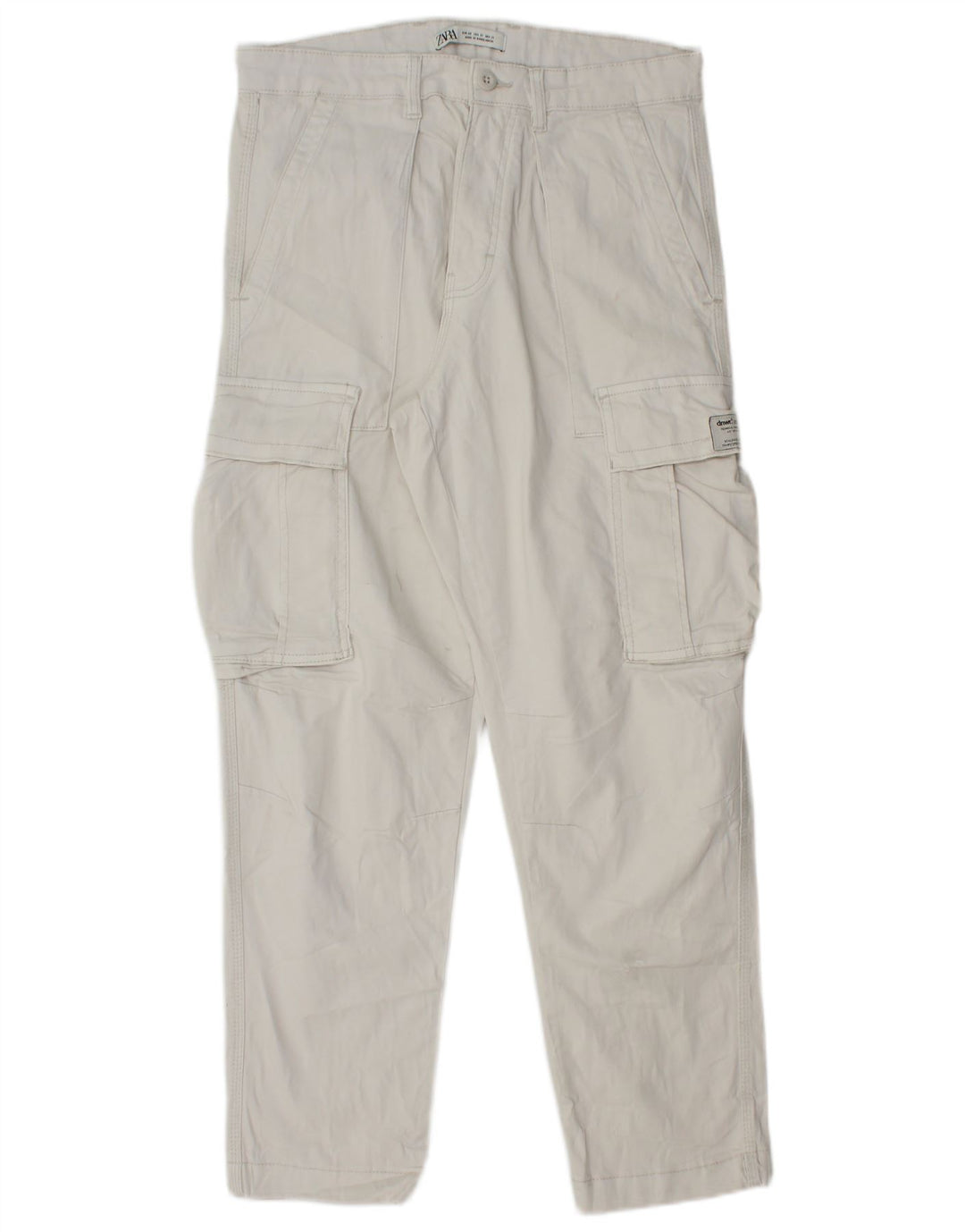 Calça cargo reta masculina Zara EU 40 médio W31 L28 algodão branco