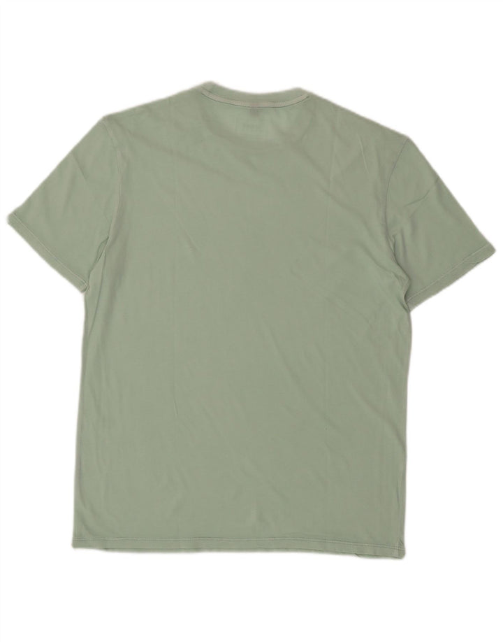 ARMANI JEANS Camiseta masculina top pequeno algodão verde