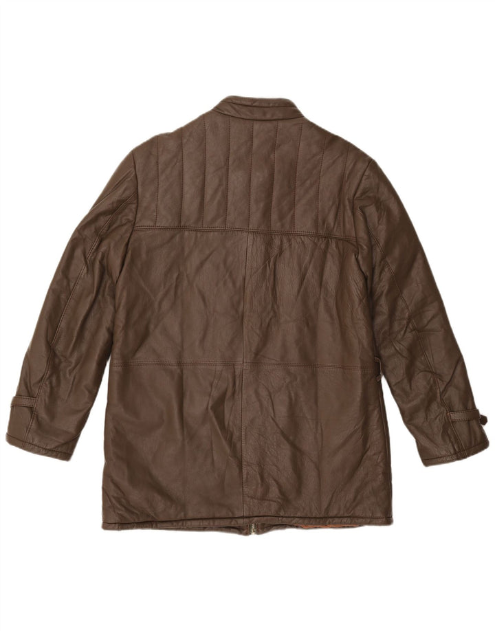 Jaqueta de couro masculina VINTAGE Reino Unido 38 couro marrom médio