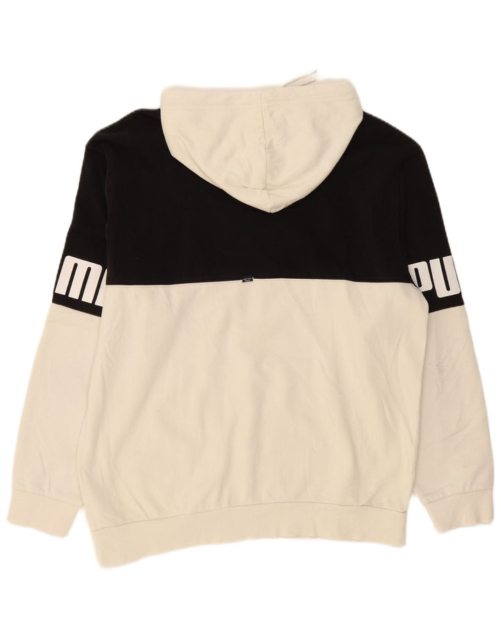 PUMA masculino gráfico moletom com capuz grande off white algodão colorblock