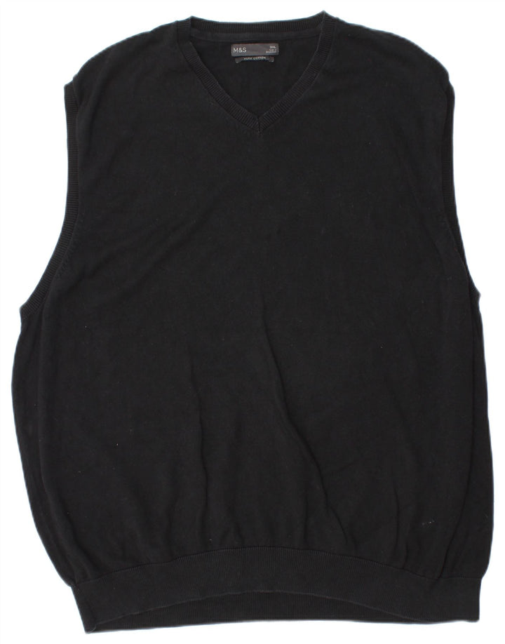 Regata masculina Marks & Spencer com colete 3XL de algodão preto