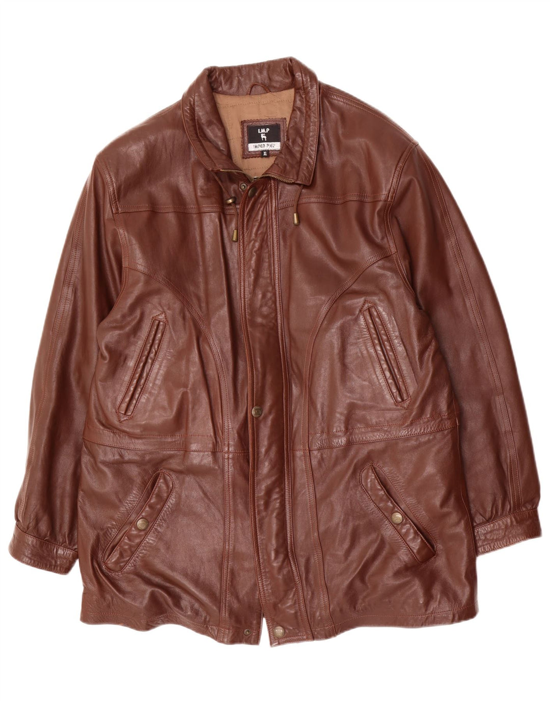 Jaqueta de couro masculina vintage UK 42 XL couro marrom