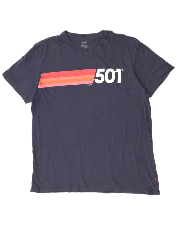 Camiseta masculina Levi's 501 Graphic Top 2XL azul marinho colorblock