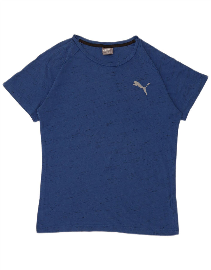 Camiseta masculina PUMA de algodão manchado azul médio