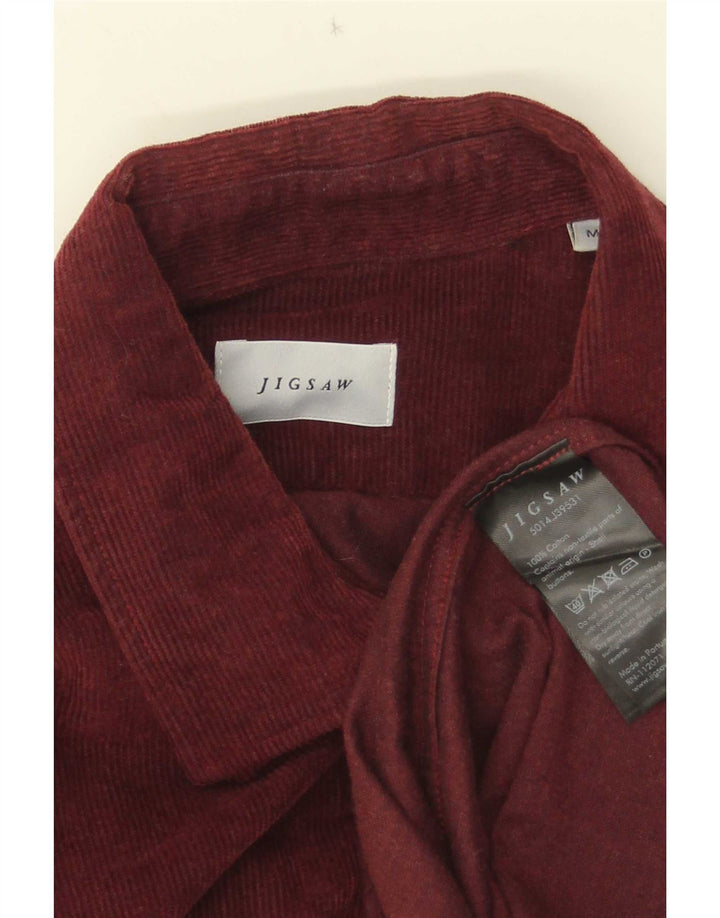 Camisa masculina de veludo Jigsaw médio algodão Borgonha