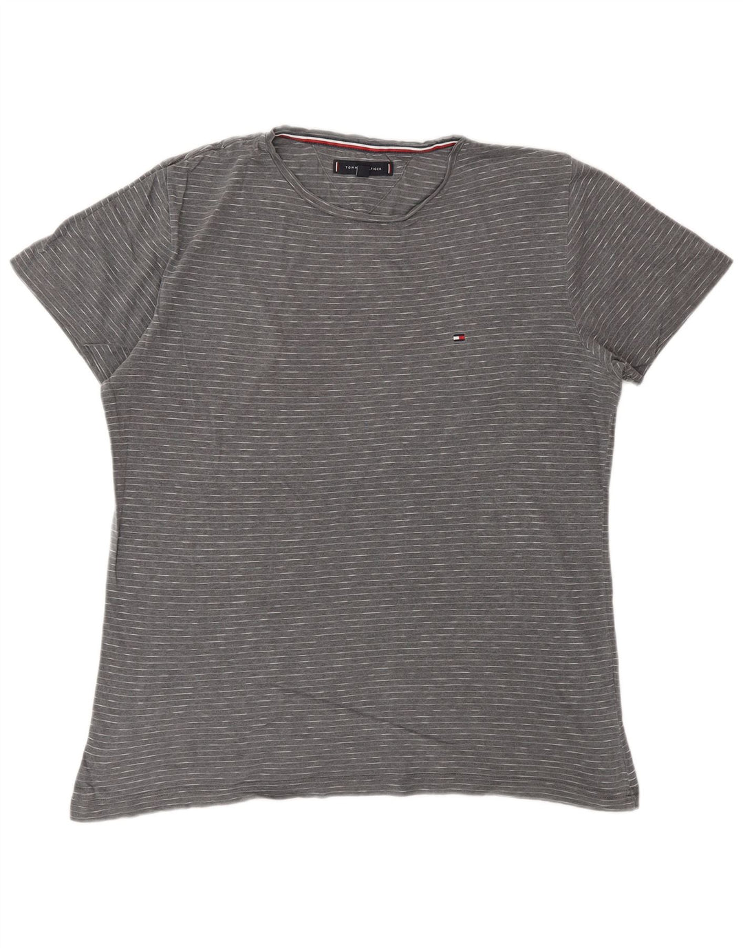 TOMMY HILFIGER Camiseta masculina grande listra cinza