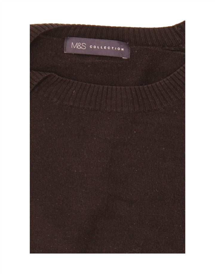 Suéter feminino Marks & Spencer com gola canoa Reino Unido 12 médio preto