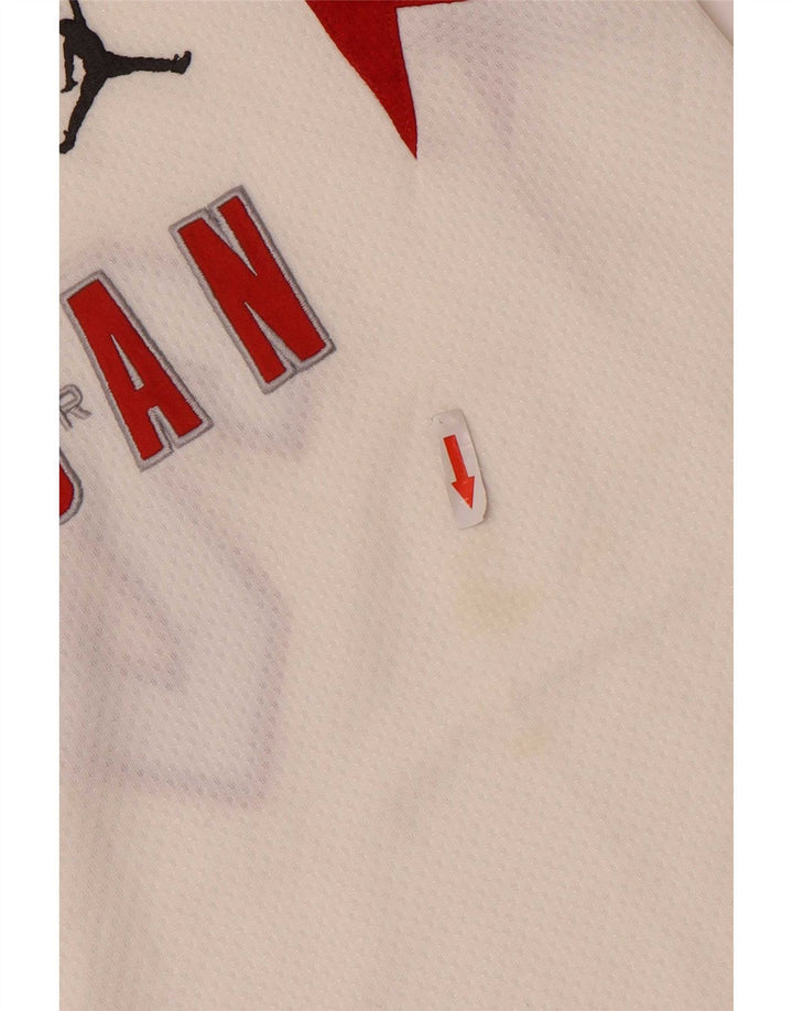 Jordan Boys Graphic Vest Top 12-13 anos grande branco colorblock poliéster