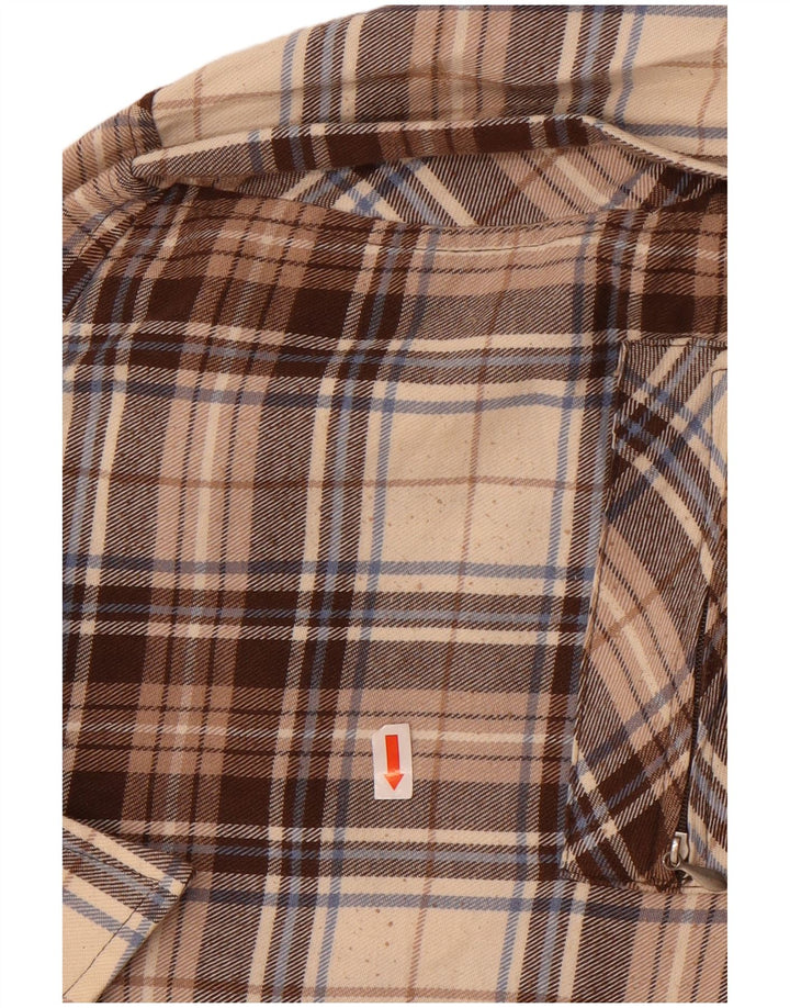 Camisa masculina de flanela Sea Barrier 2XL algodão xadrez bege