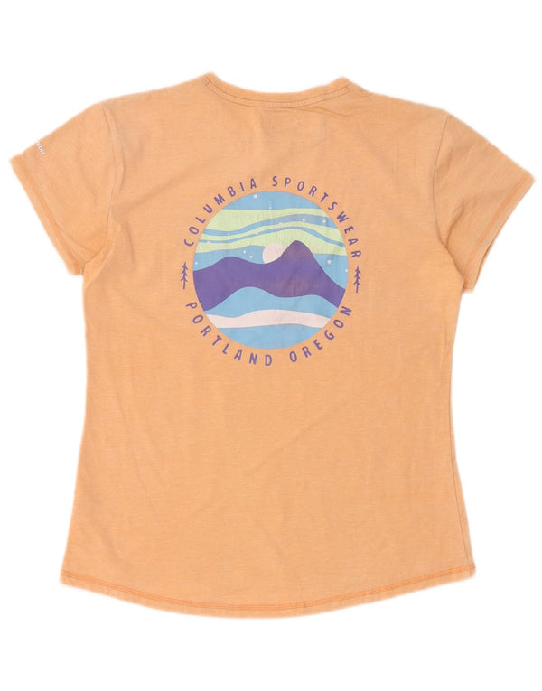 Columbia Camiseta feminina gráfica Top UK 14 poliéster laranja médio