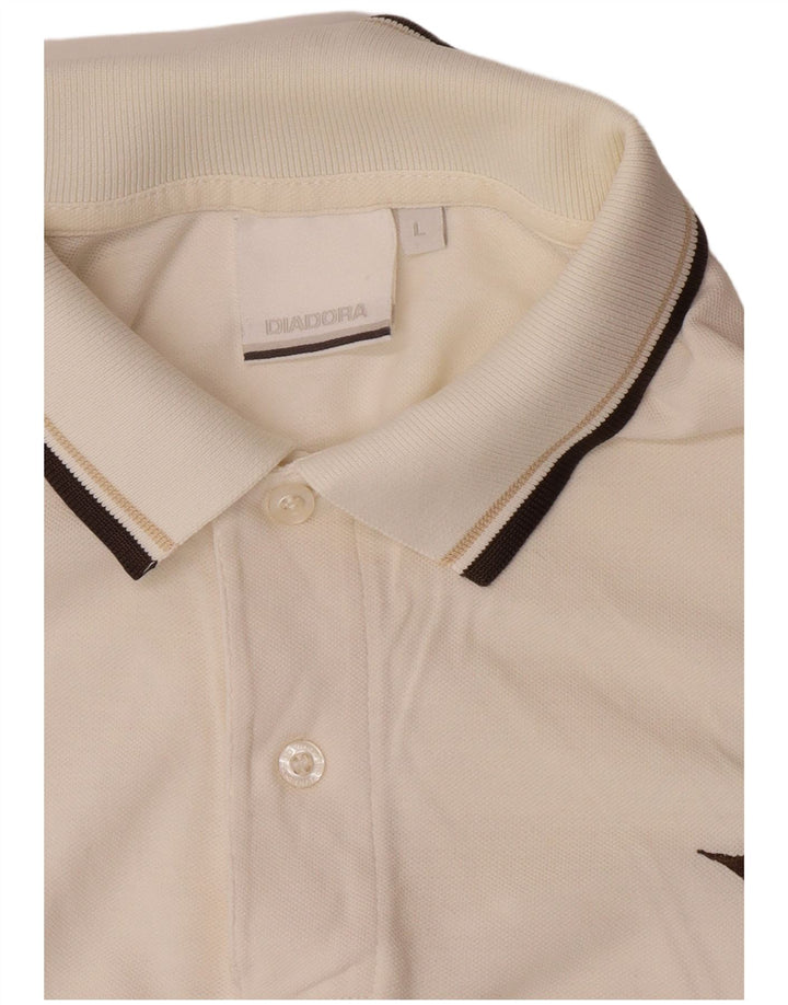 Camisa polo masculina Diadora grande branca