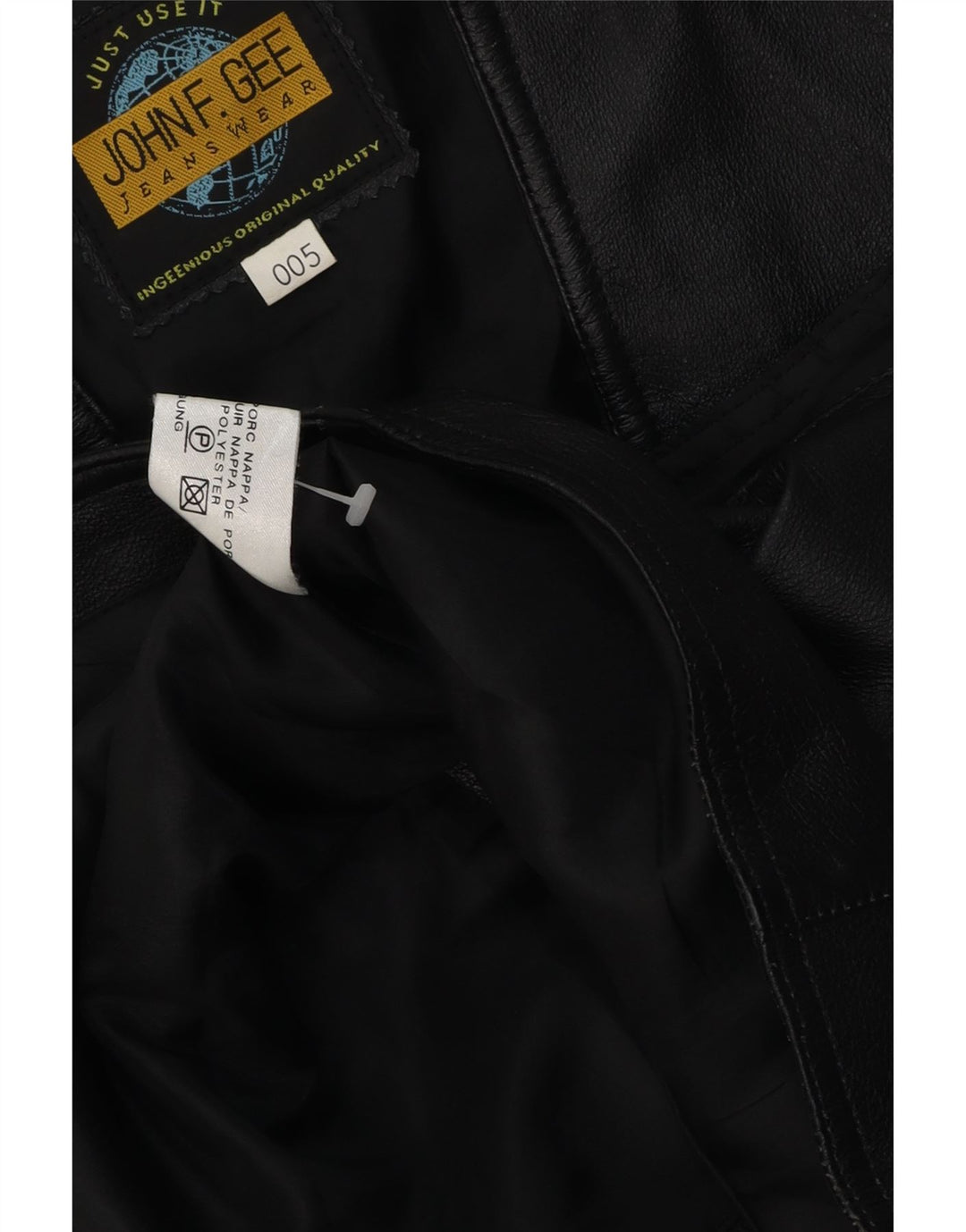 Colete de couro masculino John F Gee couro preto médio