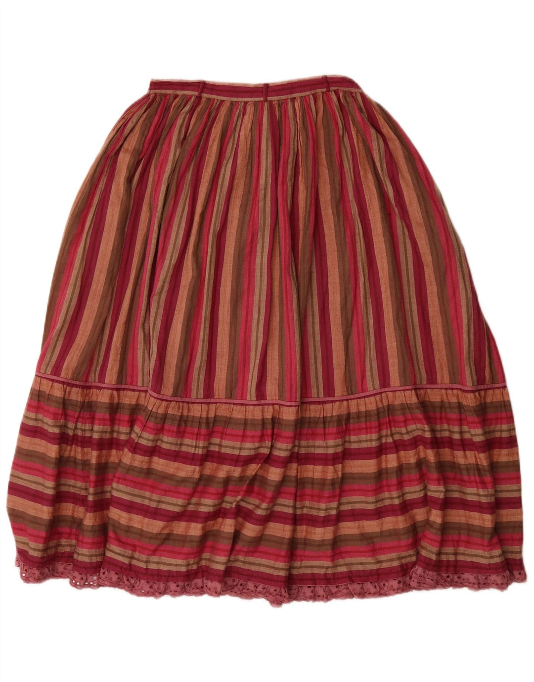 Saia feminina VINTAGE cintura alta plissada grande W26 listrada multicolorida