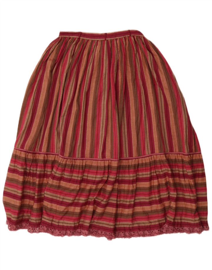 Saia feminina VINTAGE cintura alta plissada grande W26 listrada multicolorida