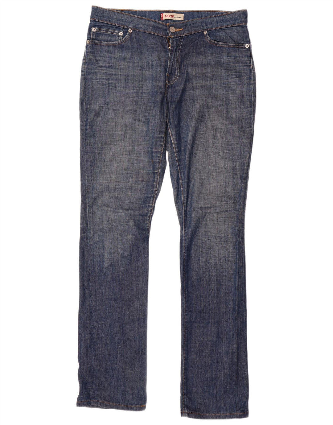 Calça jeans feminina Levi's 528 Straight W32 L34 azul algodão
