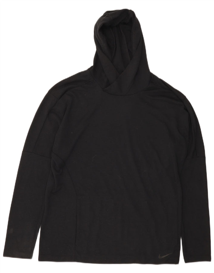 Nike Mens Dri Fit Hooded Standard Fit Top Manga Longa Médio Preto